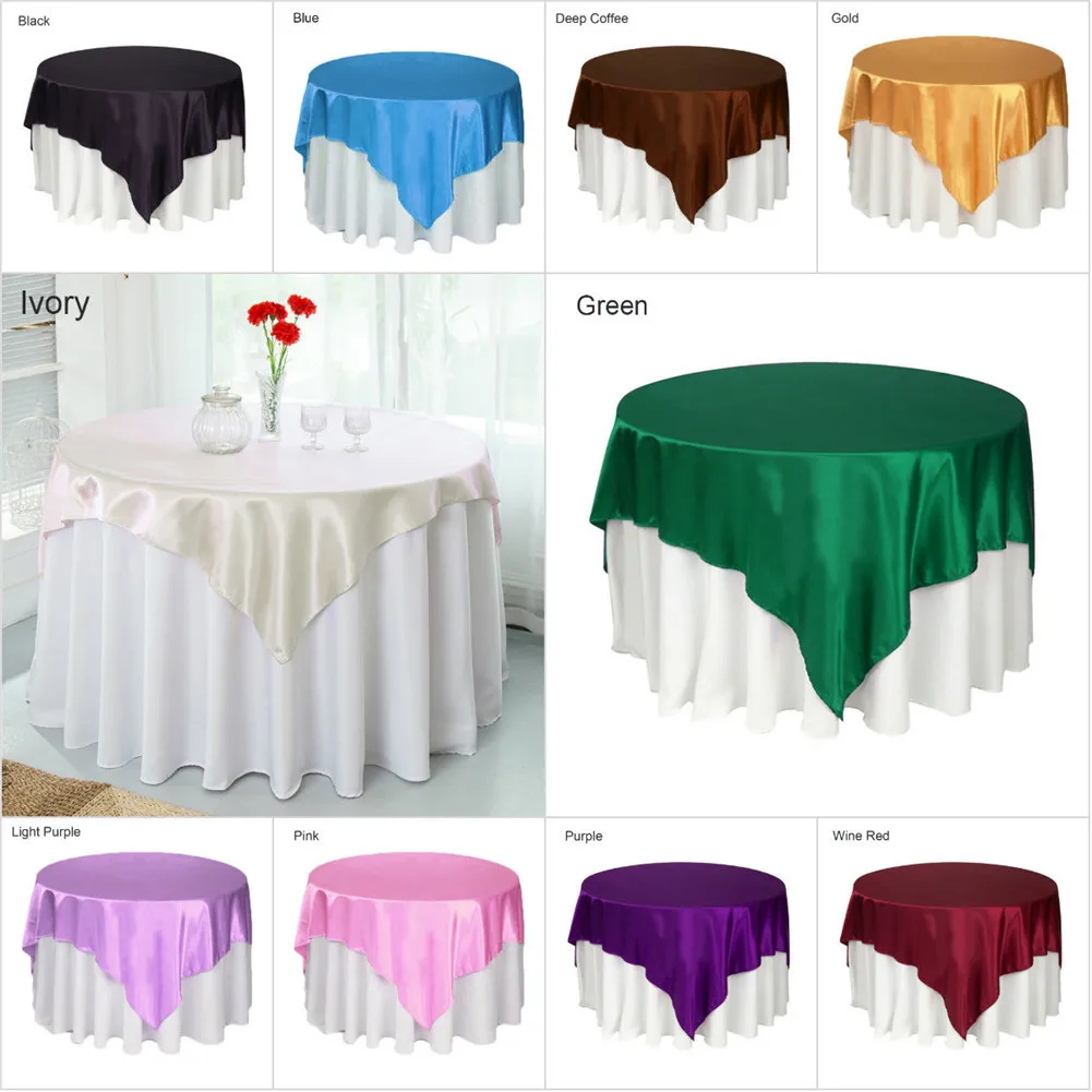 145 سنتيمتر x 145 سنتيمتر فندق سماط الصلبة جولة الساتان مفرش طاولة لعيد الميلاد الزفاف حزب فندق مطعم 10 ألوان