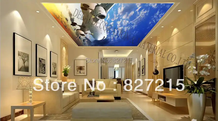 S 1074 Blue Sky Print Ceiling Tiles Pvc Stretched Ceiling Film