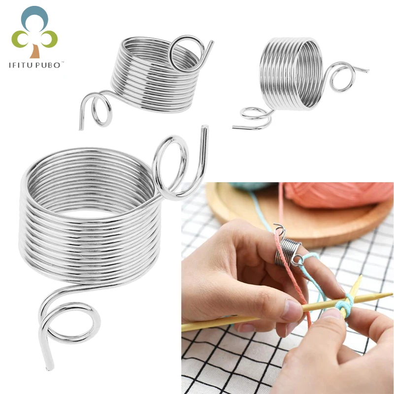 

2pc/lot Stainless steel Knitting Thimble Needle Braided Knuckle Jacquard Assistant Jacquard Sewing Tool Accessories GYH