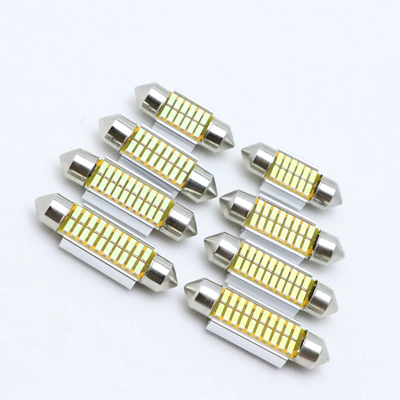 4 шт. гирлянда 31 мм 36 39 42 Светодиодная лампа C5W C10W CANBUS без ошибок DC 12V Белый Цвет 4014 SMD