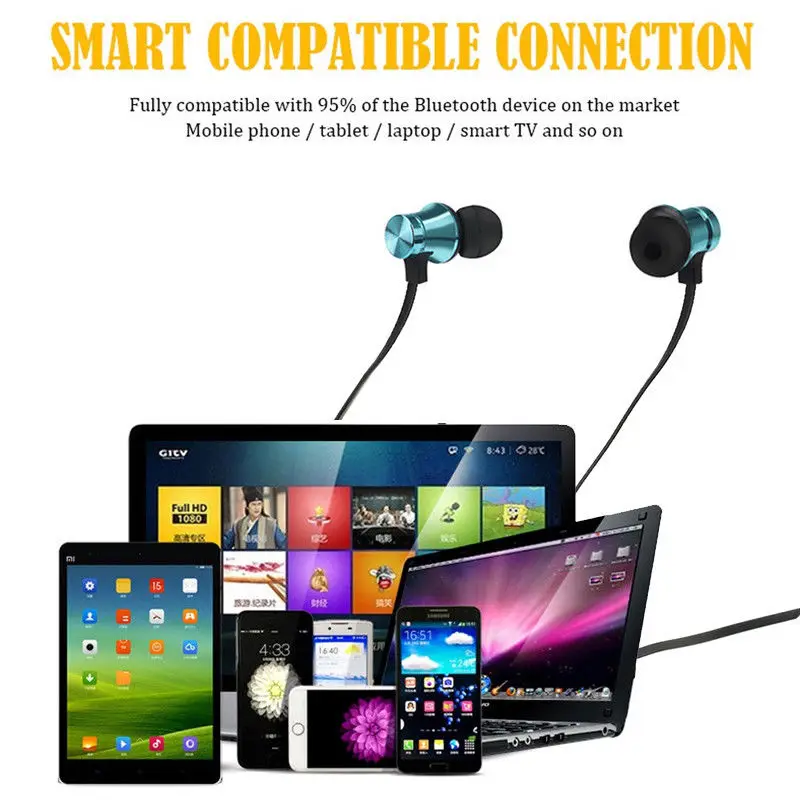 Yodeli XT11 Bluetooth наушники стерео спортивные магнитные беспроводные с микрофоном для
