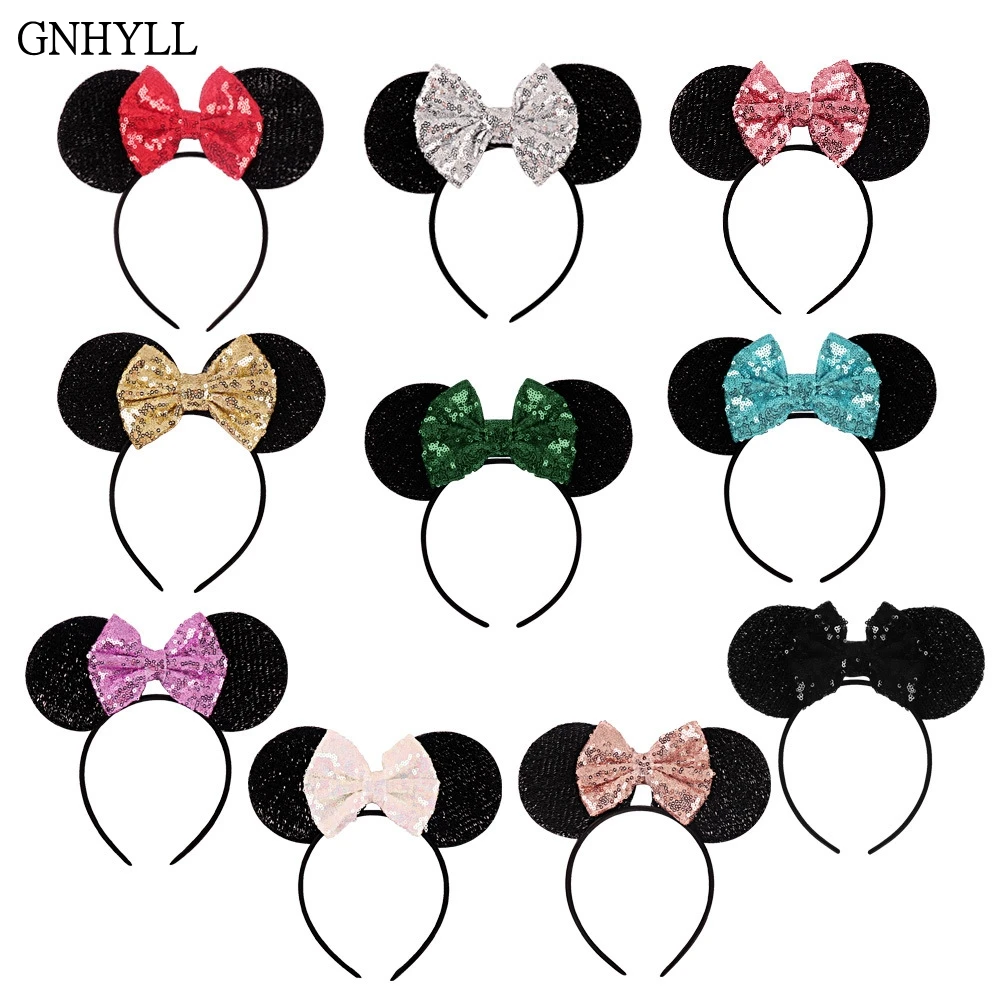 

1pc Girls Boys Bow Minnie Mickey Ears Baby Hair Accessories Ladies Headband Kids Christmas Hairband Happy Birthday Party Decors&