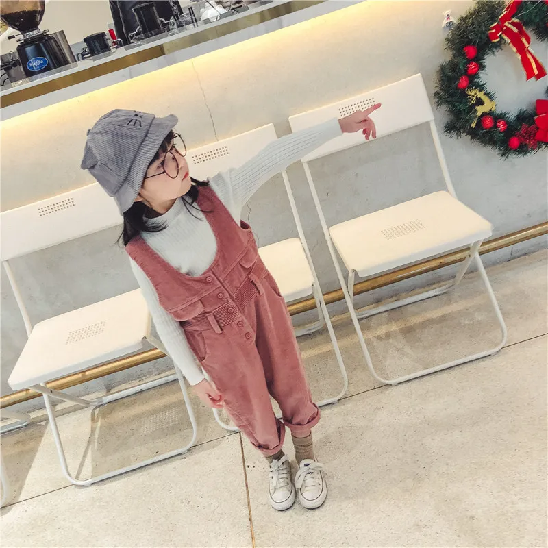 Hot selling autumn kids child 2018 clothes children overall pants for boys trousers girls corduroy pants jumpsuit for girls kids (13)