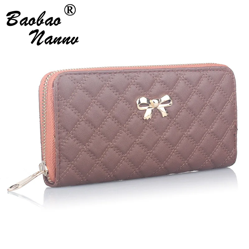 Women Wallets Fashion Durable Purse Bow Wallet Female Card Holders Cellphone Pocket PU Leather Cute Solid Women Money Bag Clutch 5
