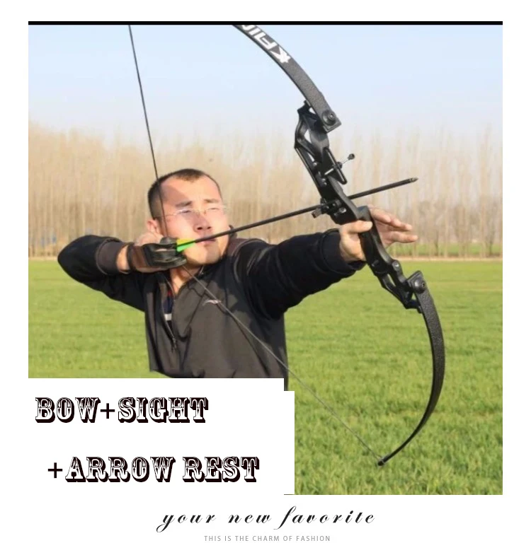 archery straight pull hunting bow recurve takedown bow compound +sight