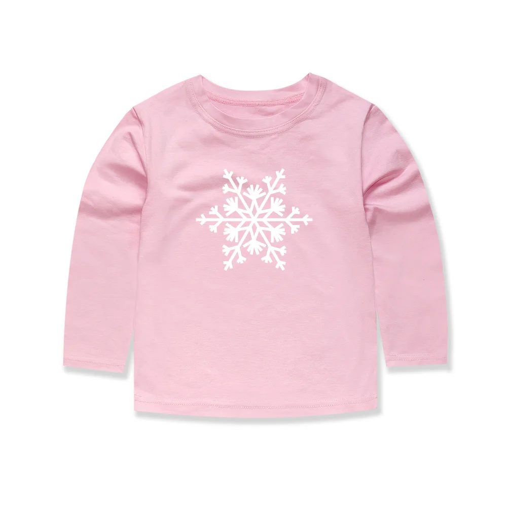 Little Bitty/ футболки для мальчиков, футболки для маленьких мальчиков со снежинками, детская одежда для девочек, футболки с длинными рукавами с изображением снежинок, топы для детей - Цвет: L-TTH10