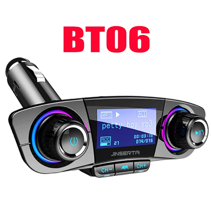 Bluetooth автомобильный комплект MP3 плеер беспроводной fm-передатчик Aux модулятор с USB зарядным устройством поддержка TF USB воспроизведение музыки - Название цвета: E3181-BT06