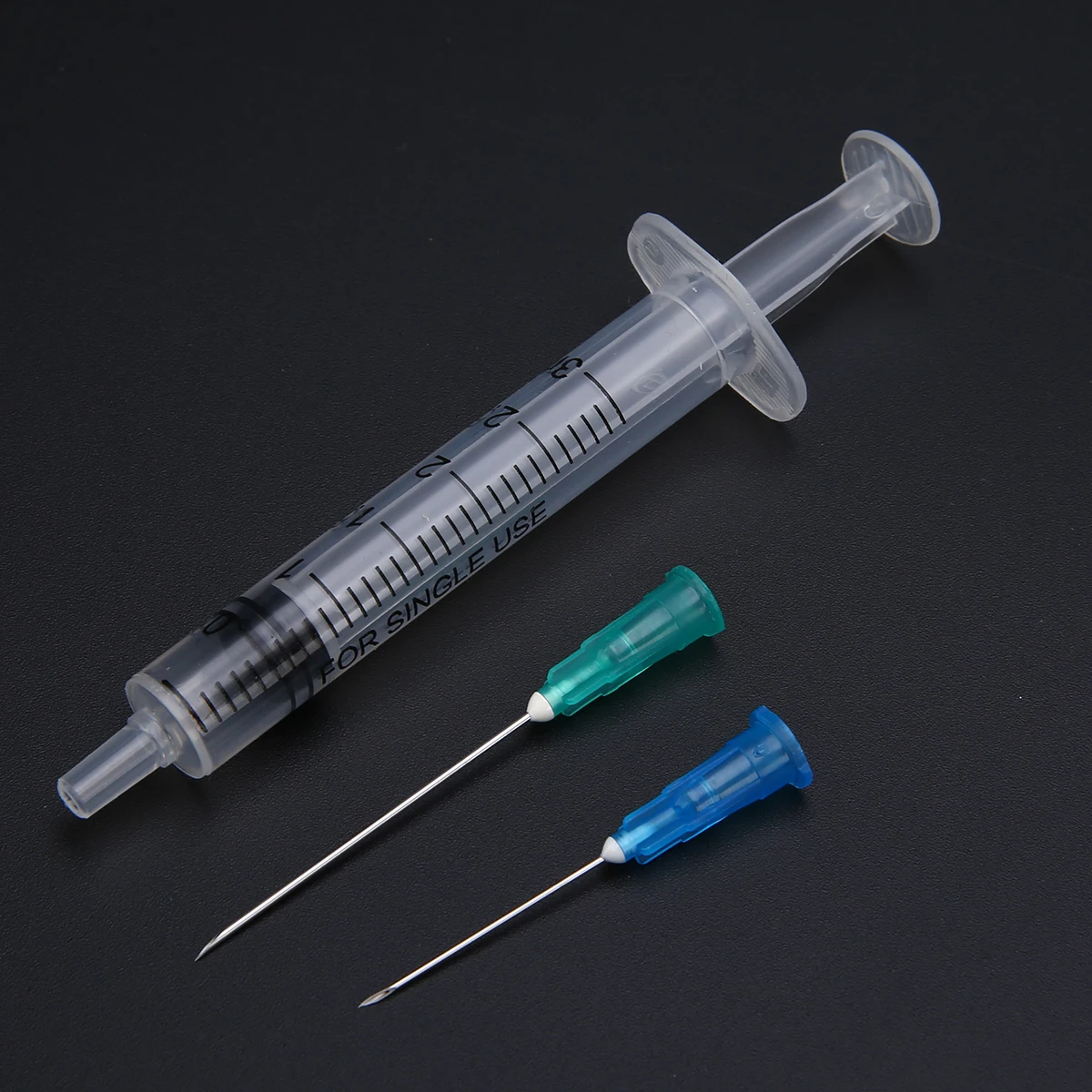 10pcs 3ml Syringe injector + 10pcs Green 21G Drawing Tip Needles + 10pcs Blue 23G Injection Needles