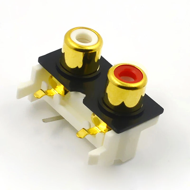 10pcs RCA Socket AV2 8.4 10 Left White and Right Red AV Core Socket AV