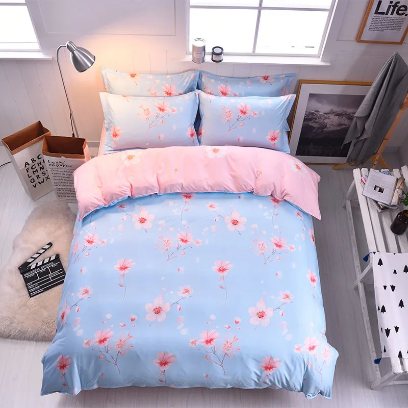 

Simple and generous fashion bedding 4 quilt + bed + pillow print pattern multi-size optional