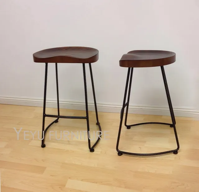Minimalist Modern Design Solid Wood And Metal Leg Fashion Por Minimalist Modern Design Solid Wood And Metal Leg Fashion Por Bar Stool Home Commercial Kitchen