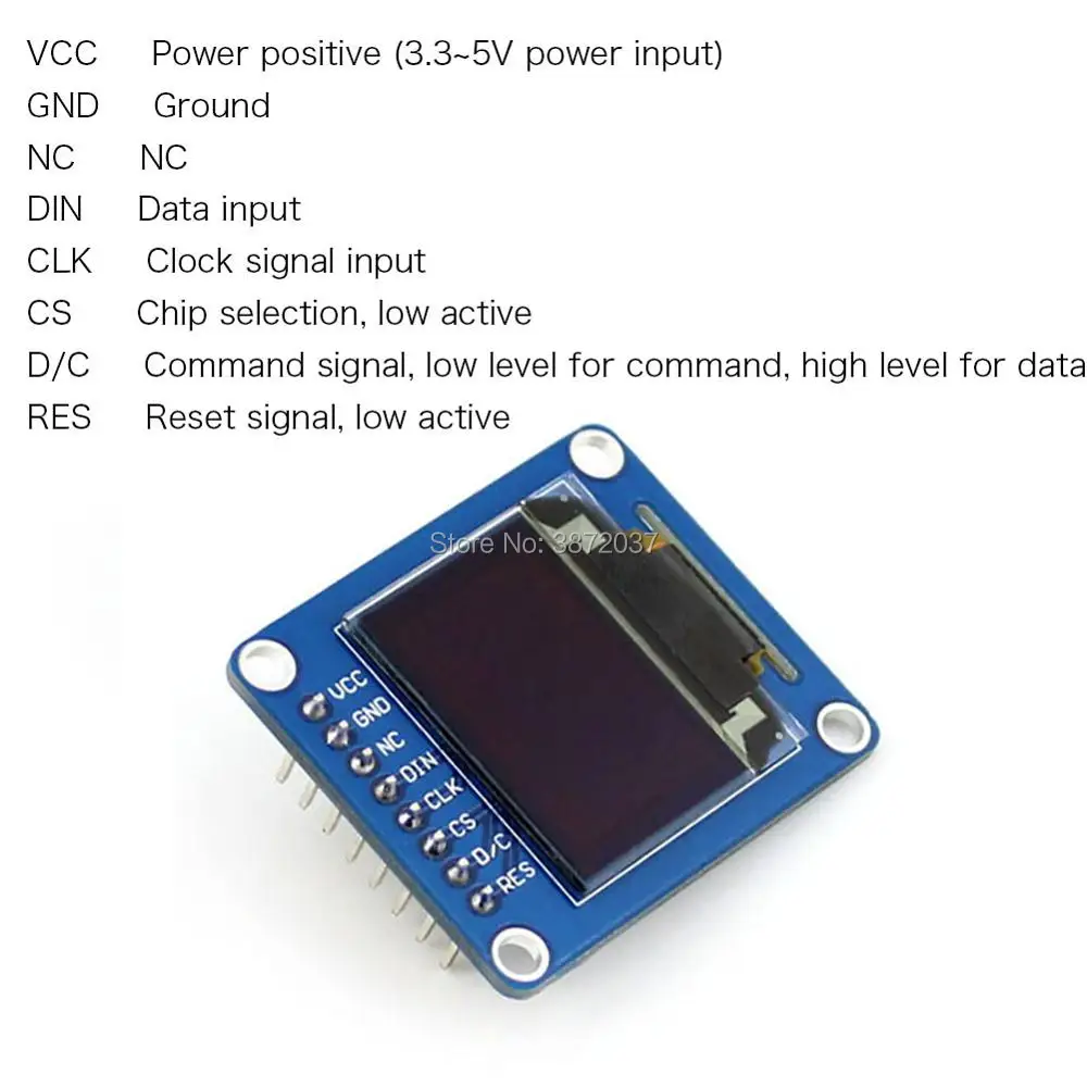 Дисплейный модуль OLED RGB экран 0 95 дюйма дисплея SSD1331 SPI 96X64 3 В 5 для Arduino Raspberry Pi