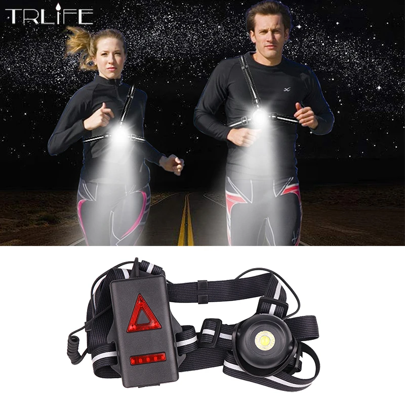 Best 2200mAh Safety Night Outdoor Sport Running Lights L2 LED Night Running Flashlight Warning Lights Cycling USB Charge Chest Lamp 0