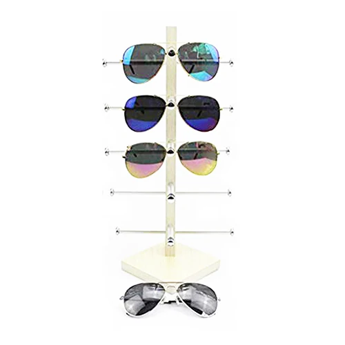 SZanbana 5 слоев Деревянный Дисплей Подставка для солнцезащитных очков очки Рамка для очков витрина для хранения очки Органайзер держатель - Цвет: Beige