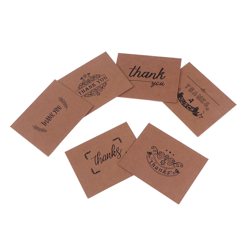 18pcs Thank You Greeting Card kraft Paper Envelopes Seal Sticker Wedding Party Mini Brown Paper Card Envelope Sticker Set