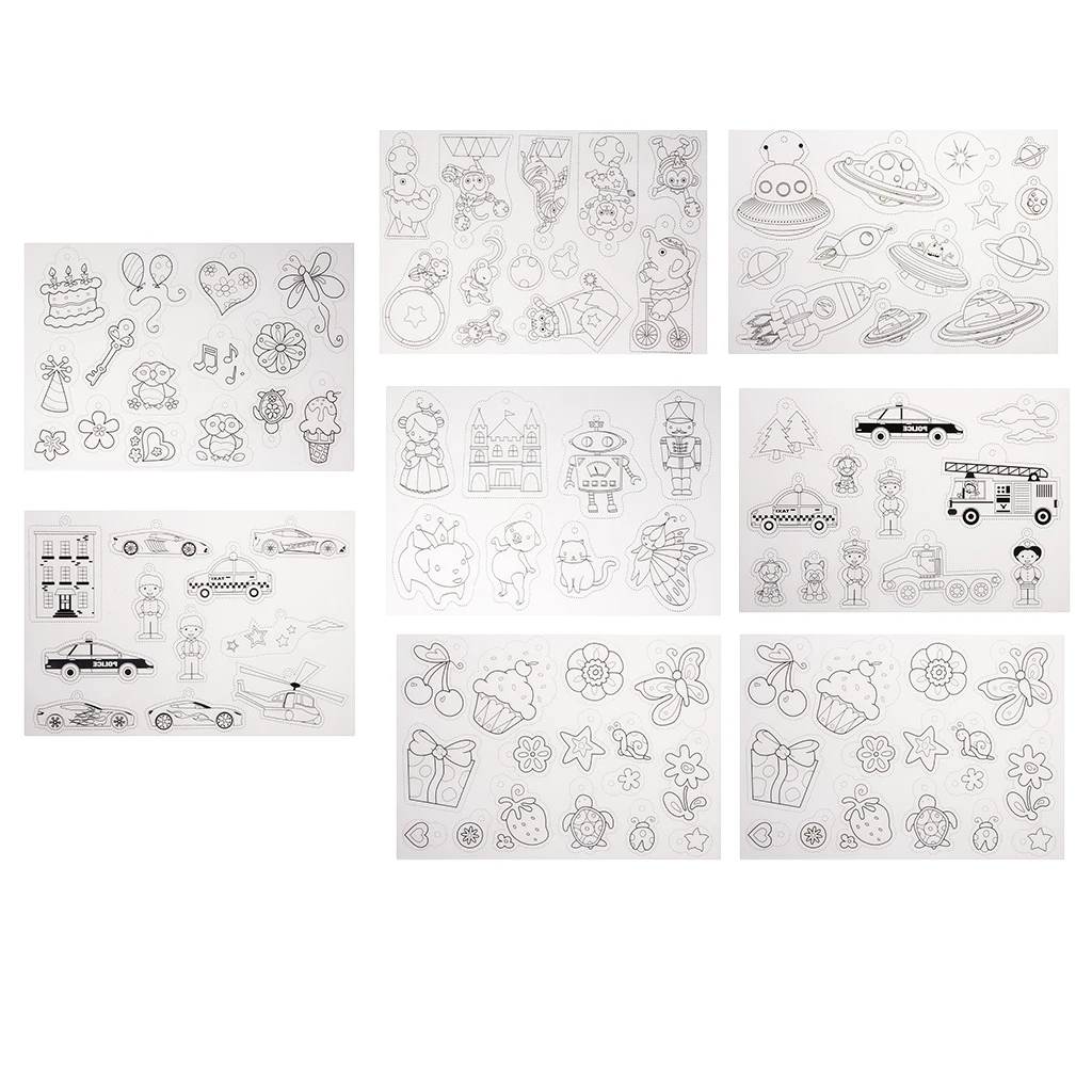 8 Sheets Lots Shapes Shrink Film Sheet Heat Shrink Paper DIY Jewelry Crafts