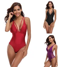 2019 Sexy Solid One Piece Swimsuit Women Belt Bodysuit Swimwear Monokini Backless Bathing Suit Summer Beach Wear Swimsuit Female wade sea one piece swimsuits sexy 2018 solid swimwear women bathing suits backless female monokini summer beach wear