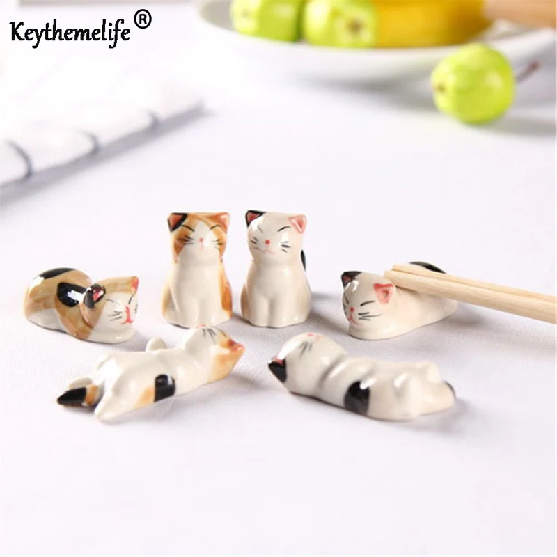 Buy Keythemelife 6pcs Chopsticks Rack Lucky Cat Stand