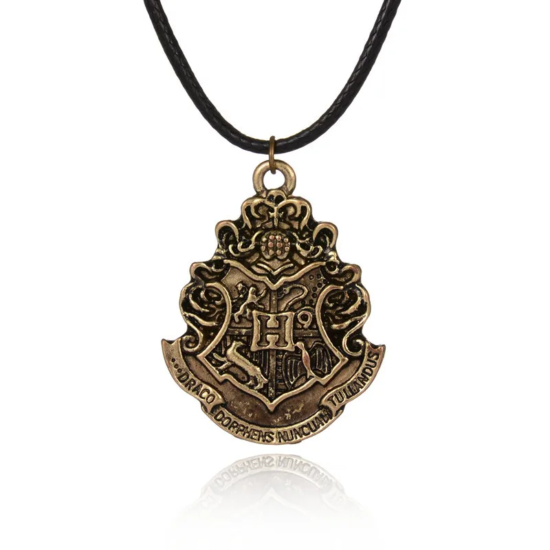 Эмблема H ожерелье на кожаном шнуре заявление оптом бронзовые старинные старые действия - Цвет: Коричневый