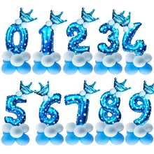 Воздушные шары с цифрами, синие украшения для вечеринки на день рождения, Детские шары с цифрами, 0123456789 воздушные шары с днем рождения, Детские вечерние шары для мальчиков, S7XN