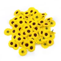 30pcs Mini Silk Sunflower Artificial Daisy Flower Head For Wedding Party Decoration DIY Scrapbooking Wreath Craft Fake Flowers - Image 3