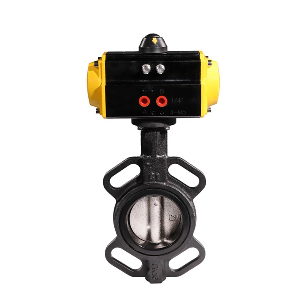 DN80 чугунные пневматические бабочка клапан Весна вернул нержавеющая сталь 304 диск EPDM сиденье PN16Bar