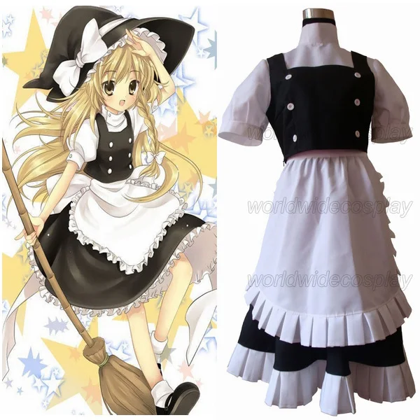 

Free Shipping Touhou Project Marisa Kirisame Cosplay Costume Custom Made for Halloween and Christmas