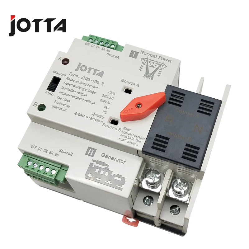 Jotta W2R 2P/3P/4P 110 a 220 В/в Mini ATS автоматический переключатель электрические