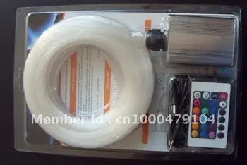 

end glow optic fiber star ceiling kit,60pcs crystal diamond+80strands 1mm fiber 1m long+5W LED light engine with touching remote