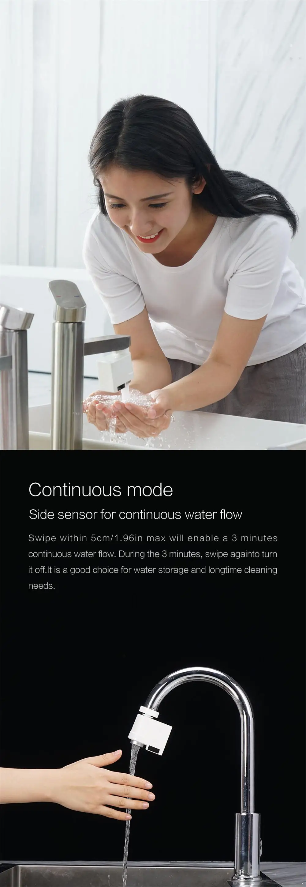 YOUPIN ZAJIA международная версия автоматическое сенсорное инфракрасное Индукционное устройство для экономии воды для кухни ванной раковины кран