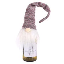 Long Hat Doll Wine Bottle Covers Christmas Decorative Bottles Topper Festival Dinner Table Decorations