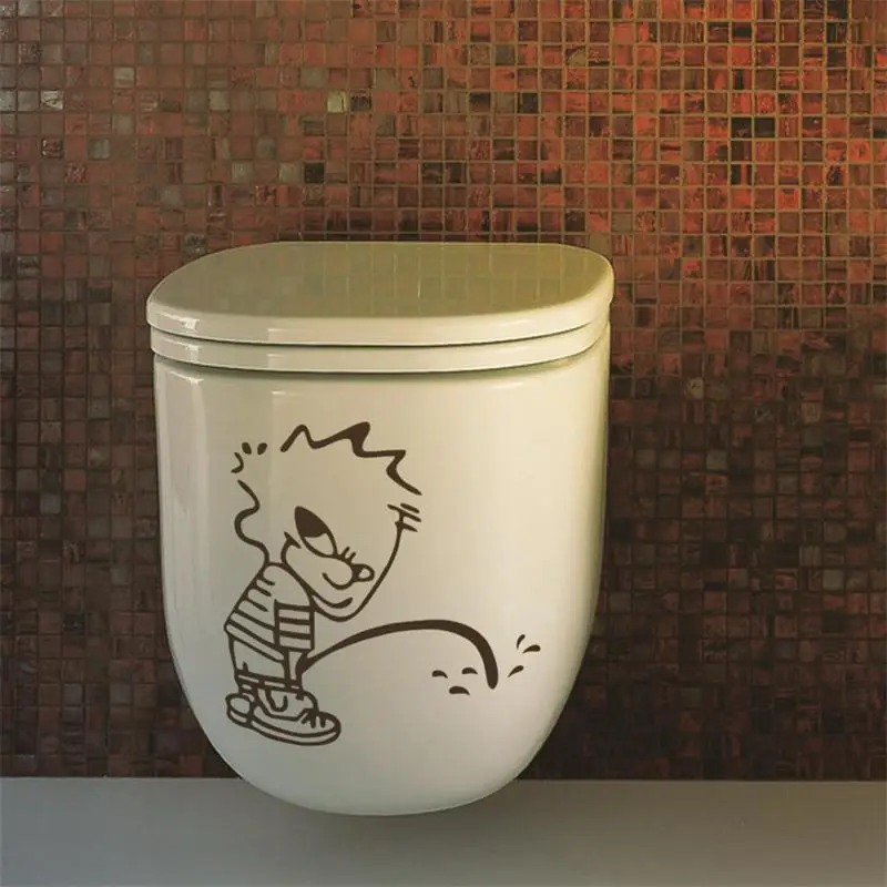 little boy toilet sticker creative wall decal zooyoo303 decorative home