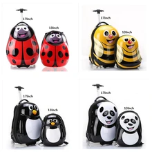 1" мультяшный чемодан на колесиках+ рюкзак 3D Животные Детский чемодан/ABS PC Дорожный чемодан на колесиках/Детская сумка на колесиках