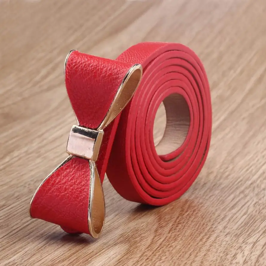 

Womail Women Candy Color Wild Bow Decoration Waistband Leather Belt 102 x 1.2cm Gift Coffee Light Tan White Black Drop Shipping