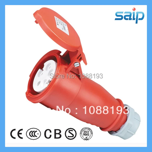 

5 Holes (3P+N+E) Waterproof Industrial Power Socket 16A 400V IP44, Industrial Connector