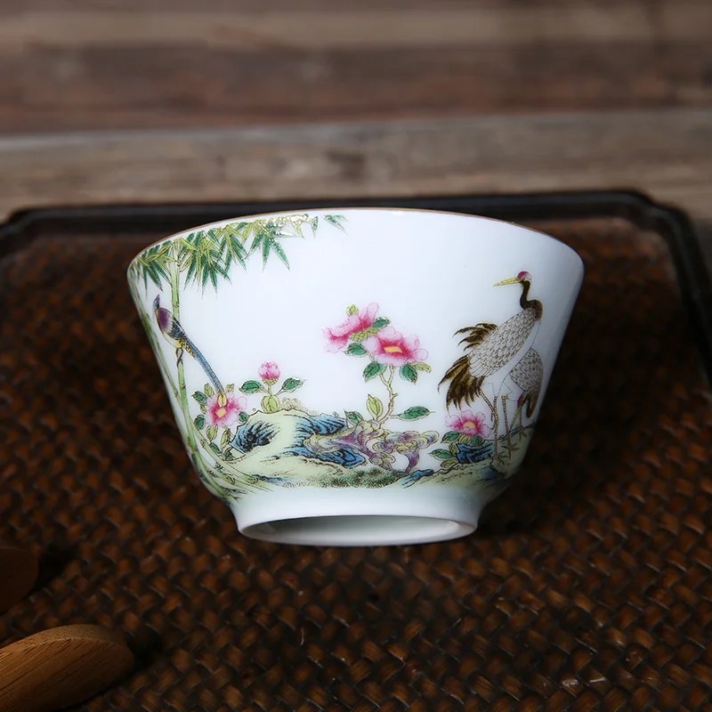 75 мл Jingdezhen Boutique керамическая семейная Роза фарфоровые цветы и птицы чайная чашка