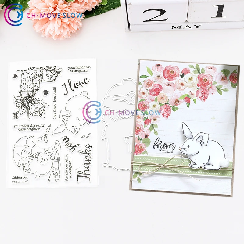 

CH SHOWERS & FLOWERS Stamps DIY Scrapbooking Card Stencil Paper Craft Handmade Album Handbook Decor