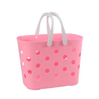 

Plastic Bathroom Storage Tote Hand Basket (Green)