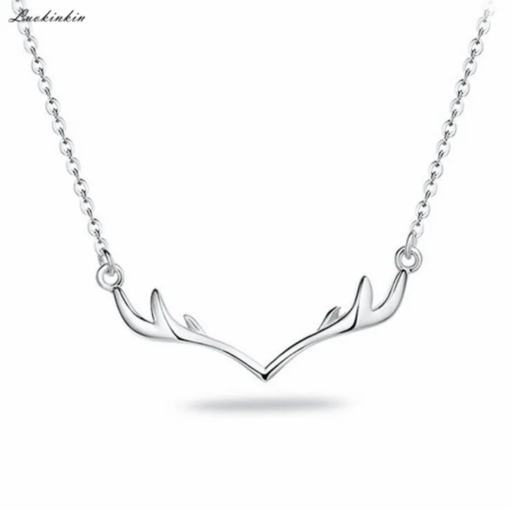 

simple silver&gold antlers chain necklace fashion elegant pendant necklace for women accessories Korean jewelry