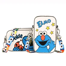 Милые девушки сумки на ремне мультфильм искусственная кожа женщины Crossbody сумки грудь сумка небольшой квадратный пакет