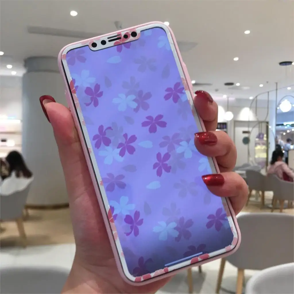 

Flowers Sailor Moon Leopard Pattern Tempered Glass for iPhone X XS XR XSMax Screen Protector 3D Full Cover Protective film