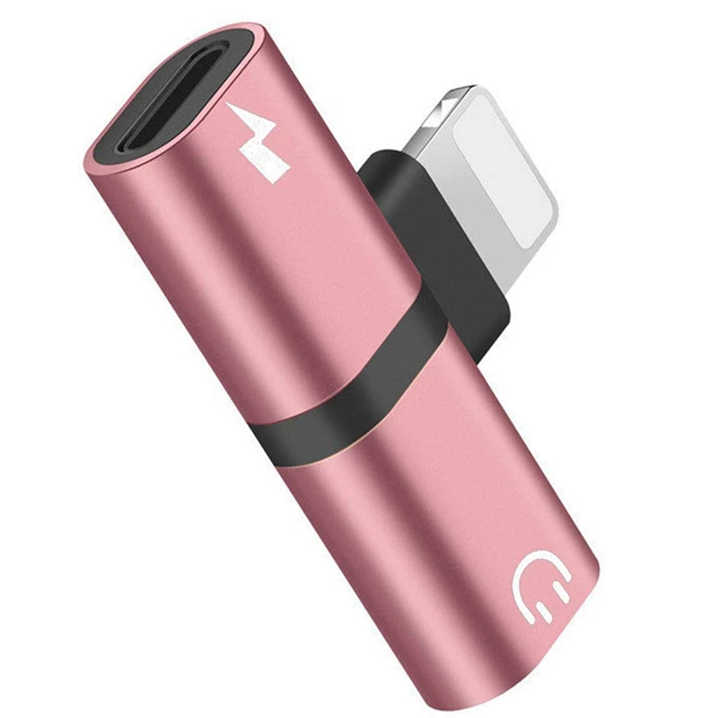 

2 In 1 Dual Splitter For Iphone 8/8 Plus/X(10)/7/7 Plus/Xs/Xs Max/Xr Earphone Audio Cable And Charger Accessories,Headphone Mu