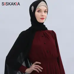 Siskakia, 25 цветов, мусульманский хиджаб, роскошные цветные стразы, жемчужные хиджабы-шарфы, исламский хуэй, женские высококачественные