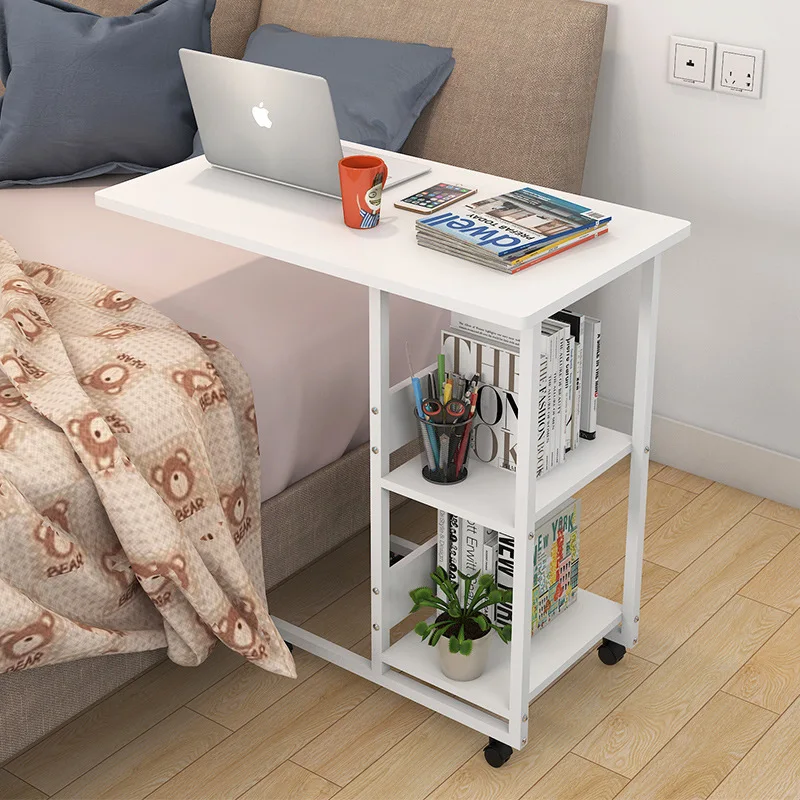 Movable Mini Laptop Desk Portable Bookshelf Coffee Table Computer Movable Mini Laptop Desk Portable Bookshelf Coffee Table Computer Storage Rack With 2 E For Bed Sofa Dining In Desks From Furniture