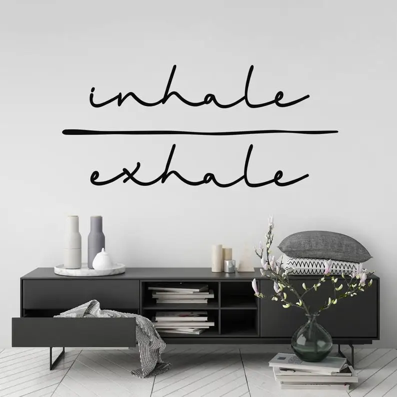 

Inhale exhalation wall art sticker Spirit quote detachable vinyl decal bedroom living room home decor art mural wallpaper 2WS39