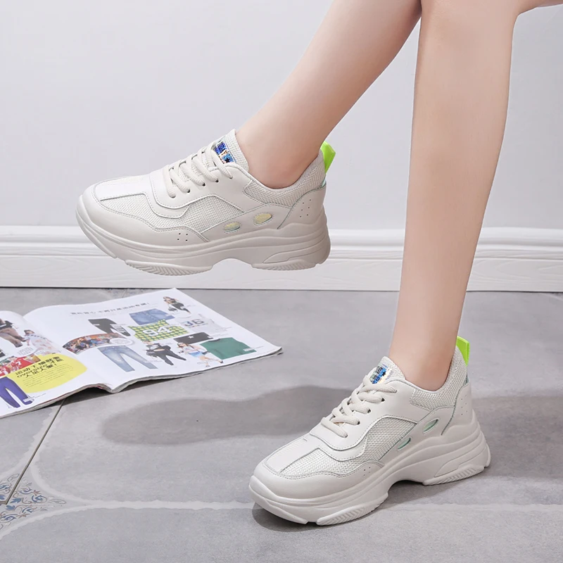 

Liren 2019 Summer New Air Mesh Lace-up Casual Women Sneakers Fashion Breathable Non-slip for Sport Women Shoes Size 35-40