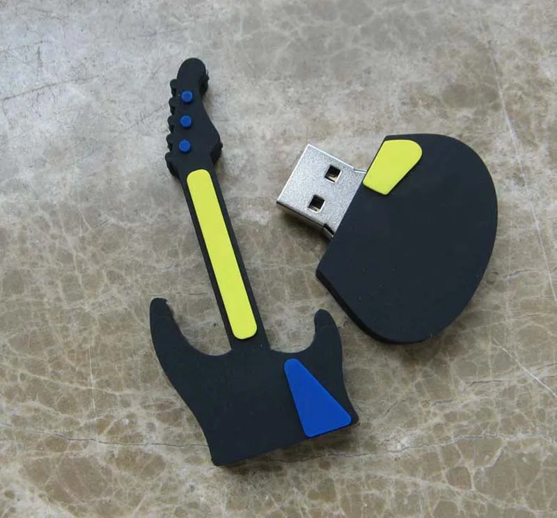 5 шт. USB2.0 без логотипа ПВХ Мини гитарный USB флеш-накопитель ПВХ Мини гитарный USB флэш-накопители гитара из ПВХ usb-ключ