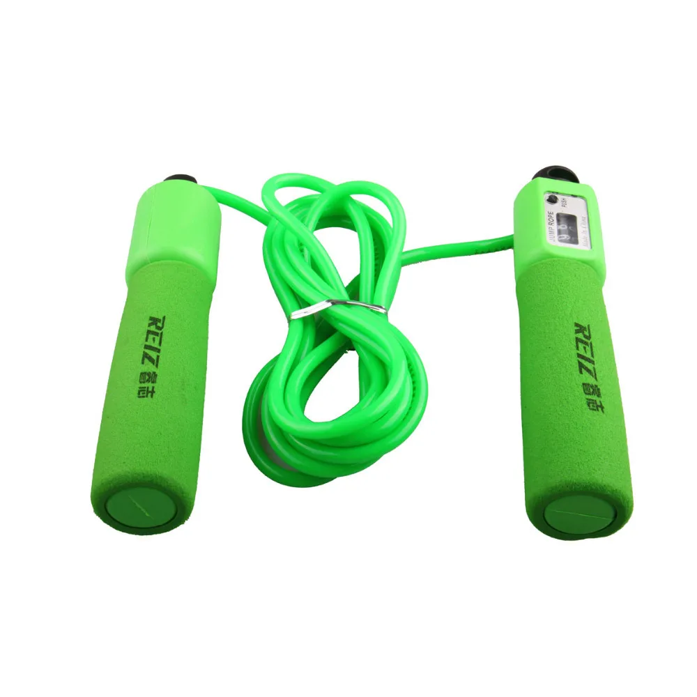 REIZ Fitness Equipment Adjustable Sponge Handle Rope Jumping Bodybuilding Exercise Bearing Rope