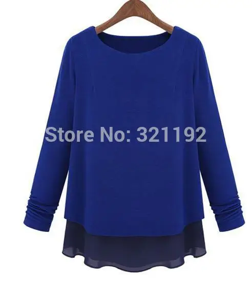 Female High Quality Candy Spring Summer Plus Size Chiffon Loose Blouse Hedging Casual Chiffon Long Sleeve Shirts Lady Tops
