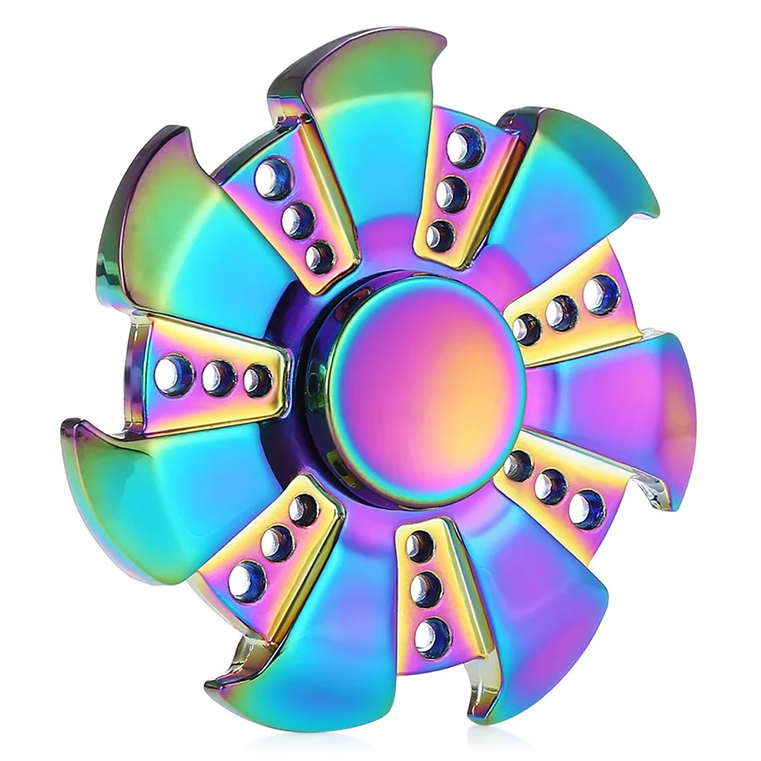 

Hand Spinner Rainbow Heptagonal Zinc Alloy Metal Fidget Spinner Reliever Pressure Reducing Funning Toy